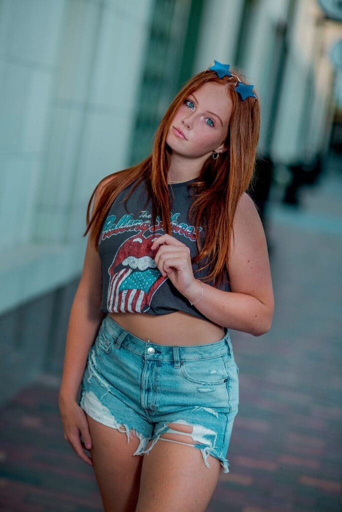 Indianapolis MODEL TEAM for Marci and Christy photography at an editorial 4th of july downtown photoshoot