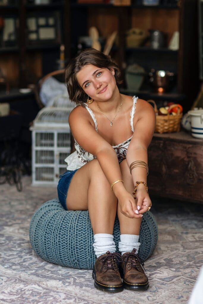 2026 MAC Senior Model of the Year Reagan Harrison looking fresh during her Indiana senior pictures.